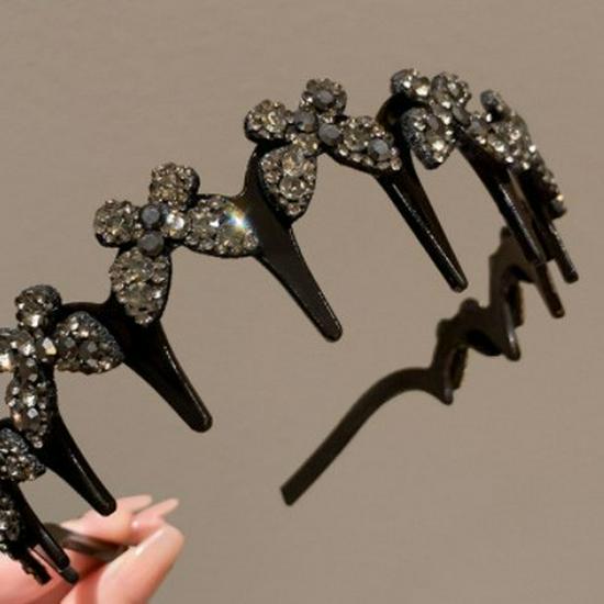 2024 Rhinestone Wavy Hairband with Anti-slip Teeth for Women - Sparkling Headband & Hair Tie Accessory