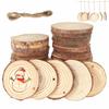 30/50Pcs Thick Natural Pine Unfinished Wood Square Slices Circles Log Discs DIY Crafts Wedding Party Painting Xmas Home Decor