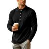 Men’s Stand-up Collar, Multi-Pocket, Breathable Knit, Loose-Fit, Stand-up Collar, Commuter-Style, Henley, Long-Sleeved