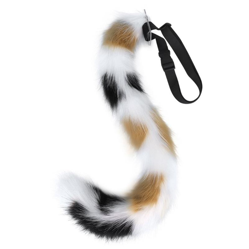 Anime-Cosplay Props Cat Ears and Tail Set Plush Furry Animal Ears Hairhoop with Cat Tail Fancy-Dress Party Costumes