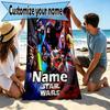 Custom Name Personalized Star Wars Print Beach Towel, for Trip Camping Beach Party Home Decor, Birthday Gift for Family & Friends