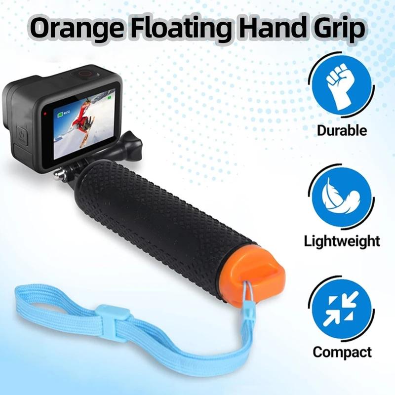 Floaty Waterproof Hand Grip Monopod For GoPro Hero13 12 11 10 9 8 7, Insta360, DJI OSMO Action SJCAM AKASO Camera Accessory