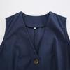 Casual Women Suits 2 Pieces V Neck Buttons Vest Blazer+High Waist Wide Leg Shorts Summer Vintage Sets