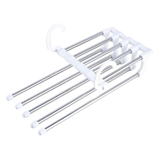 

Вешалка для брюк с вращающимся крючком. Прочная несущая телескопическая складная многофункциональная вешалка для брюк. Вешалка для брюк. белый