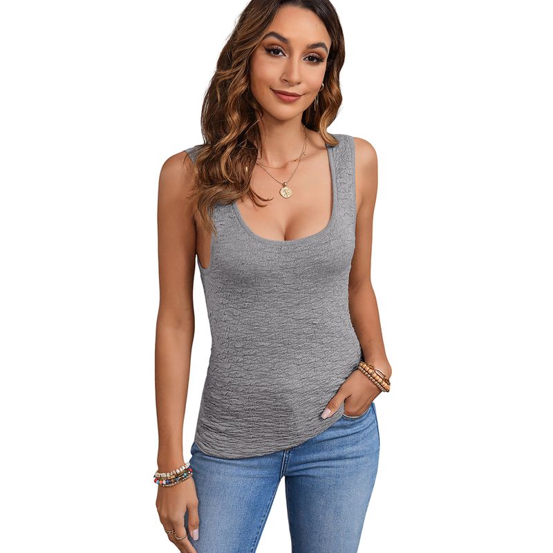 American Shiying Slim fit Slimming U-Collar Vest Women 2025 Summer New Pleat Texture Sleeveless Top Women