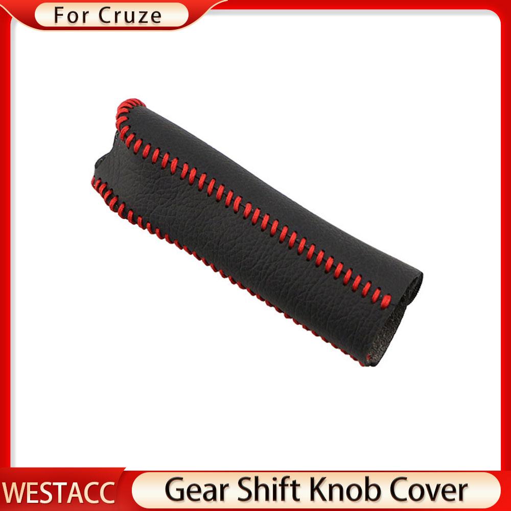 Manuelle 5- und 6-Gang-Schaltknauf-Handbremsabdeckung aus echtem Leder für Chevrolet Cruze Limousine Schrägheck 2008–2014 MT