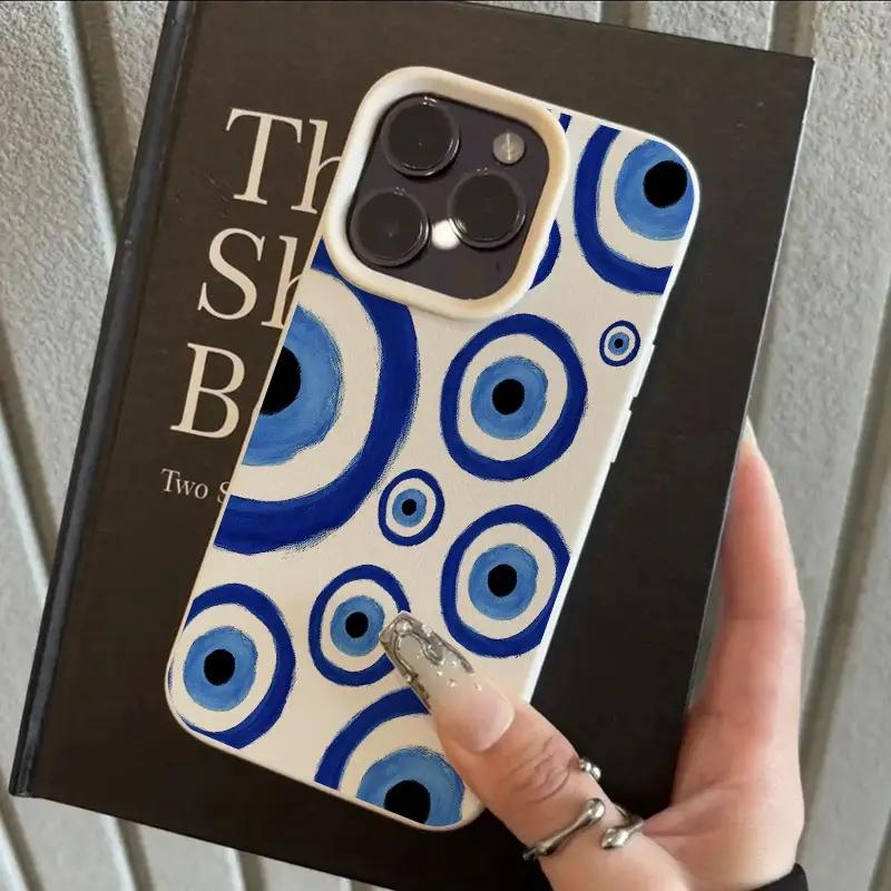 Vintage Red Eyes Heart Lichee Pattern Phone Case for iPhone 11 12 13 14 15 16 17 Pro Max X XS XR 16E Plus 17Air Shockproof Cover