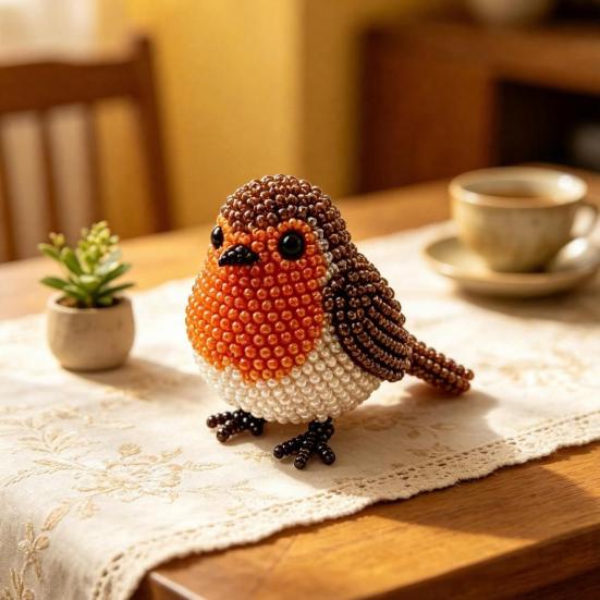 Kit de Broderie cu Mărgele Pasăre DIY, Kit de Meșteșug cu Mărgele Animale 3D, cu Accesorii Colorate cu Mărgele, Proiect Drăguț de Meșteșug cu Pasăre din Mărgele pentru Adulți și Adolescenți Cadou Creativ