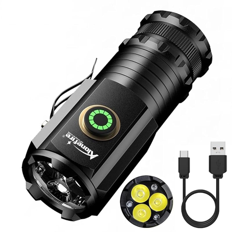 

Alonefire X23 multifunctional LED light flashlight small size C type USB rechargeable high brightness bright lightweight 5 lighting mode long time