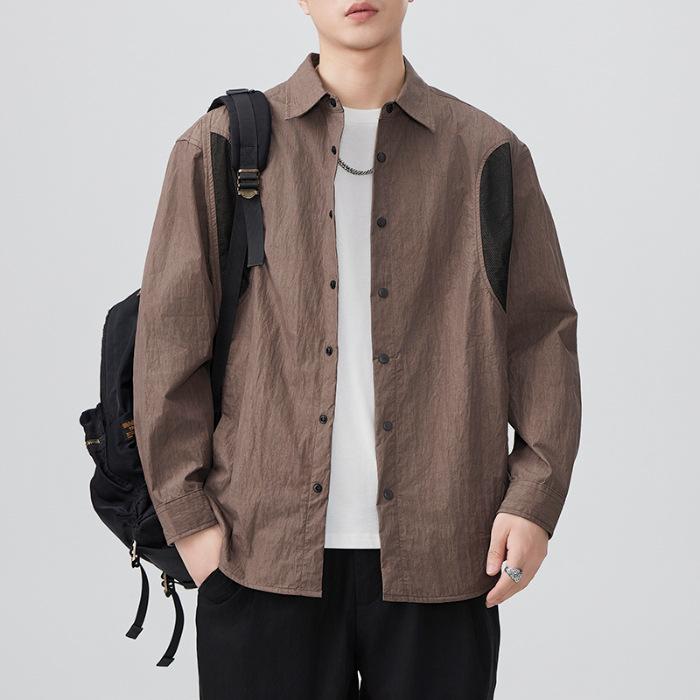 

Весна Новая Японская Ретро Мужская Свободная Горная Уличный Стиль Повседневная Американская Рубашка 4XL