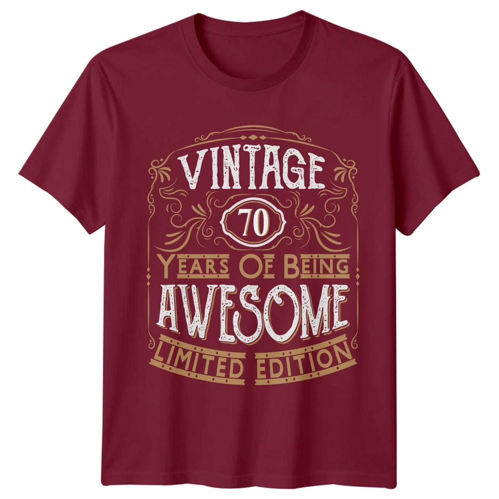 Vintage 70 Years Of Being Awesome Unisexs TShirt 70th Birthday