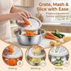 2026 New Germany Multifunctional Stainless Steel Basin, 3 in 1 Stainless Steel Basin and Grater Set, Colander Basin Mixing Bowl Set, Food Graters