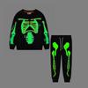 Glow-in-the-Dark Halloween Boys' Cotton Sweatshirt with Halloween Pattern