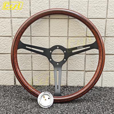 JDM 15inch Wood Style Steering Wheel Universal Vintage Retro Car Sports Steering Wheel