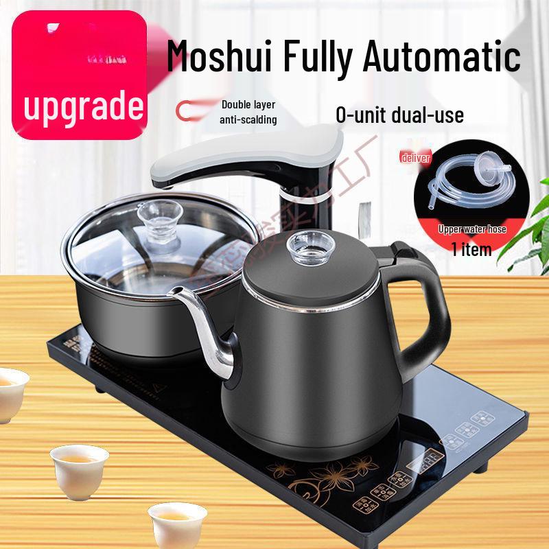 Automated Tea Set with Integrated Table: Induction Cooker, Kung Fu Teapot, Tray, and Kettle for Living Room.