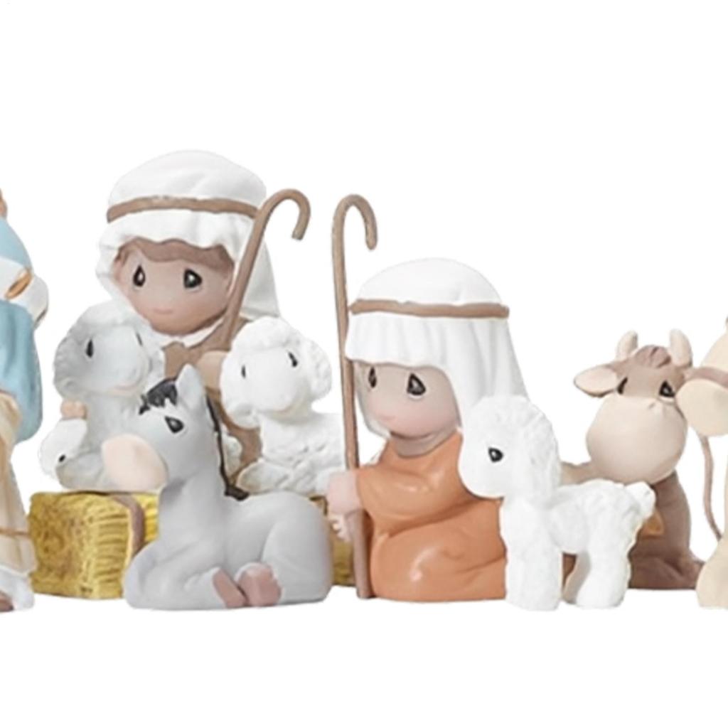 Nativity Scene Set Classic Religious Resin Birth Of Jesus Christmas Figurines For Porch Dining Table Mantel Windowsill Church