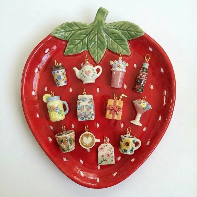 Mini Copper Food Drink Charms Coffee Cup Teapot Pendant For Diy Necklace Bracelet Earring Jewelry Making Supplies