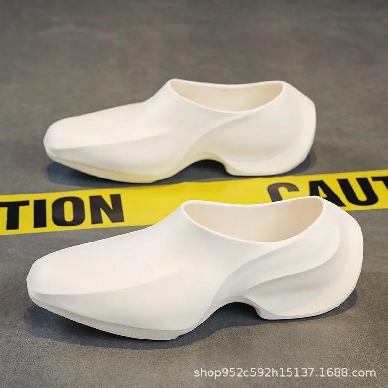 Fashionable Casual Soft Bottom EVA Slippers For Men Spring Summer Hollow Out One Step Lazy Shoes Low Top Casual Slippers