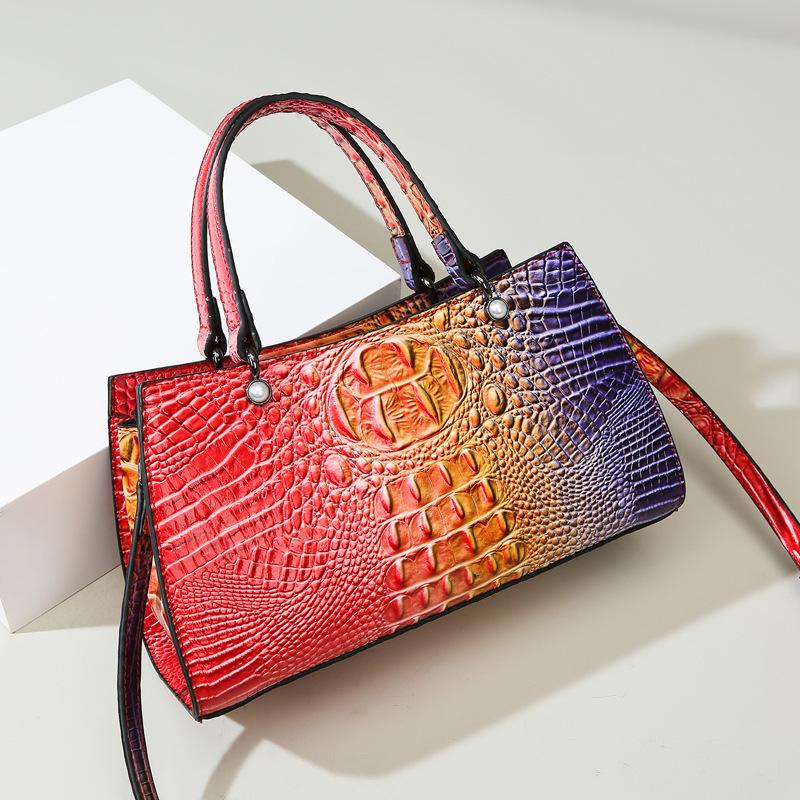 

Сумка Новая модная сумка с текстурой под аллигатора, большая вместительная сумка-тоут, простая повседневная наплечная сумка для женщин 30*12.5*17cm