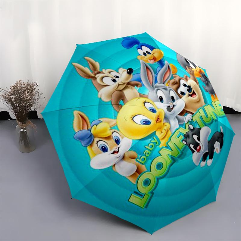1pc Looney Tunes Umbrella with Plastic Handle,Cartoon Pattern,Suitable for All Seasons Multi-functional Umbrella393