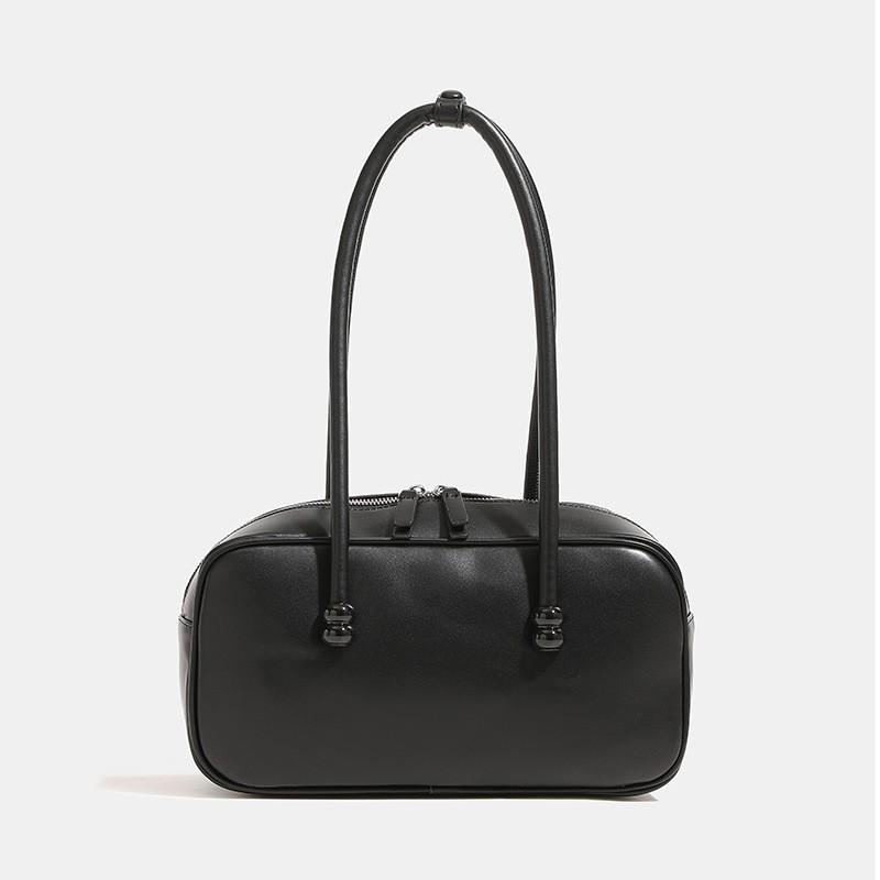 

2025 New Niche Handbag Fashionable All-match Bowling Bag High-end One-shoulder Underarm Boston чёрный