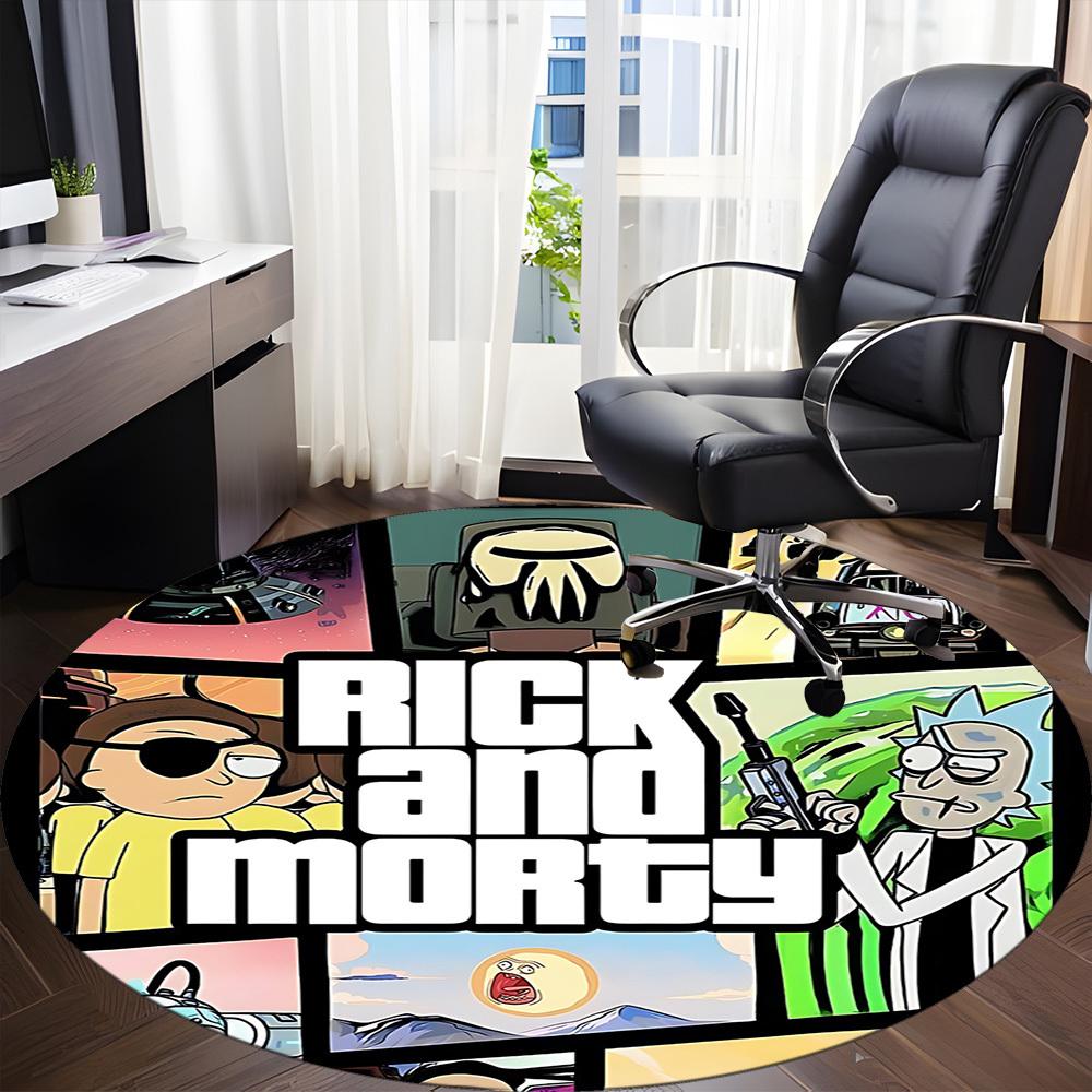 1pc Rick and Morty Office Round Area Rug, Indoor Mat Suitable For Office,Bedroom Living Room Home Decor, Room Deco a0926087