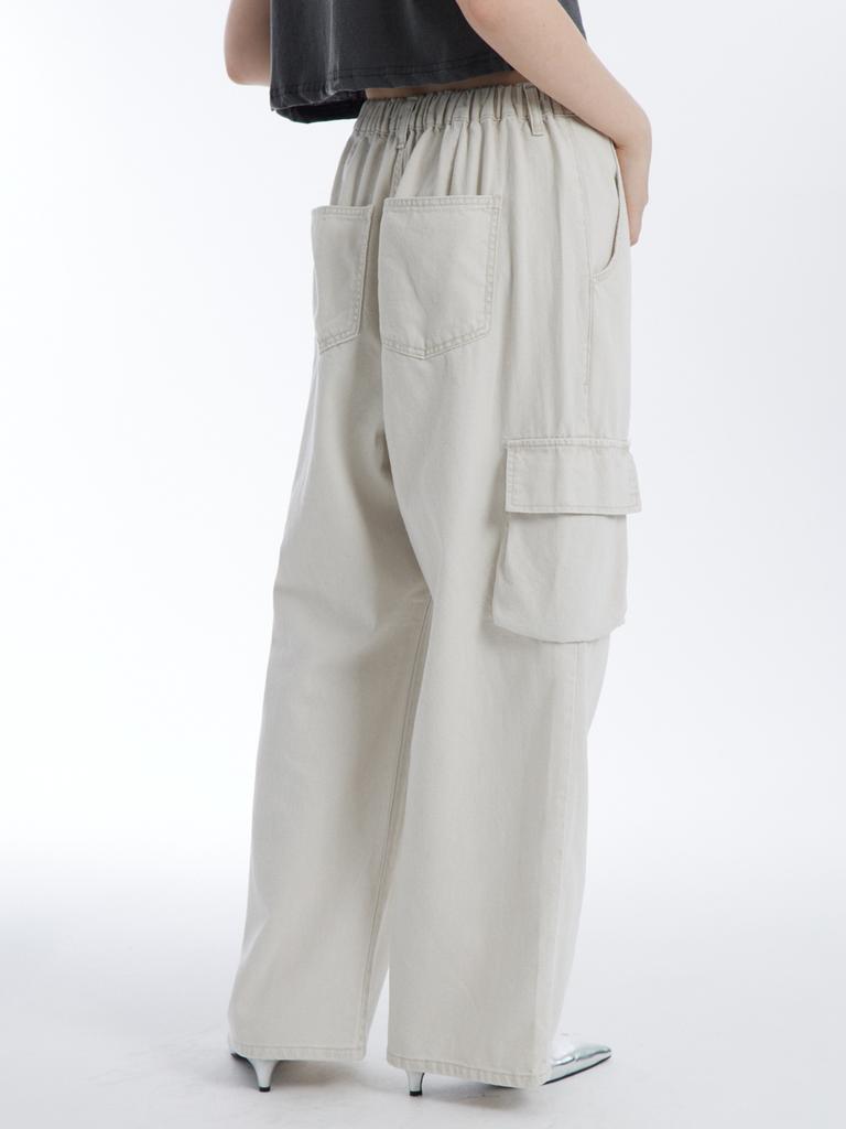 UNKNOWN PLANET Wide Cargo Pants Beige