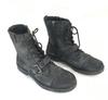 POLO Leather Mid Boots 8 25.5-26.0 Black Side Zip Lace Up