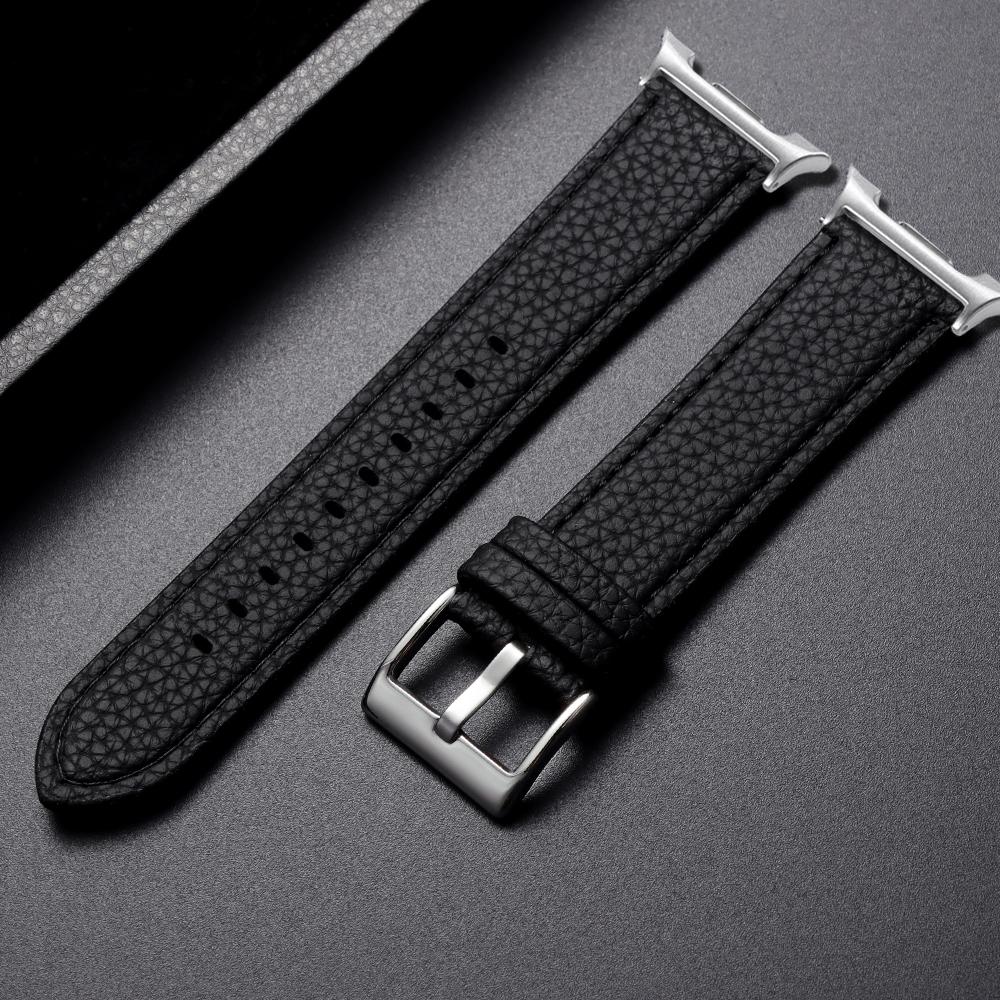 New Lychee Pattern Leather Watch Strap for Samsung Galaxy Watch 8 Classic 46mm 40mm 44mm Watch Band Business Smartwatch Bracelet