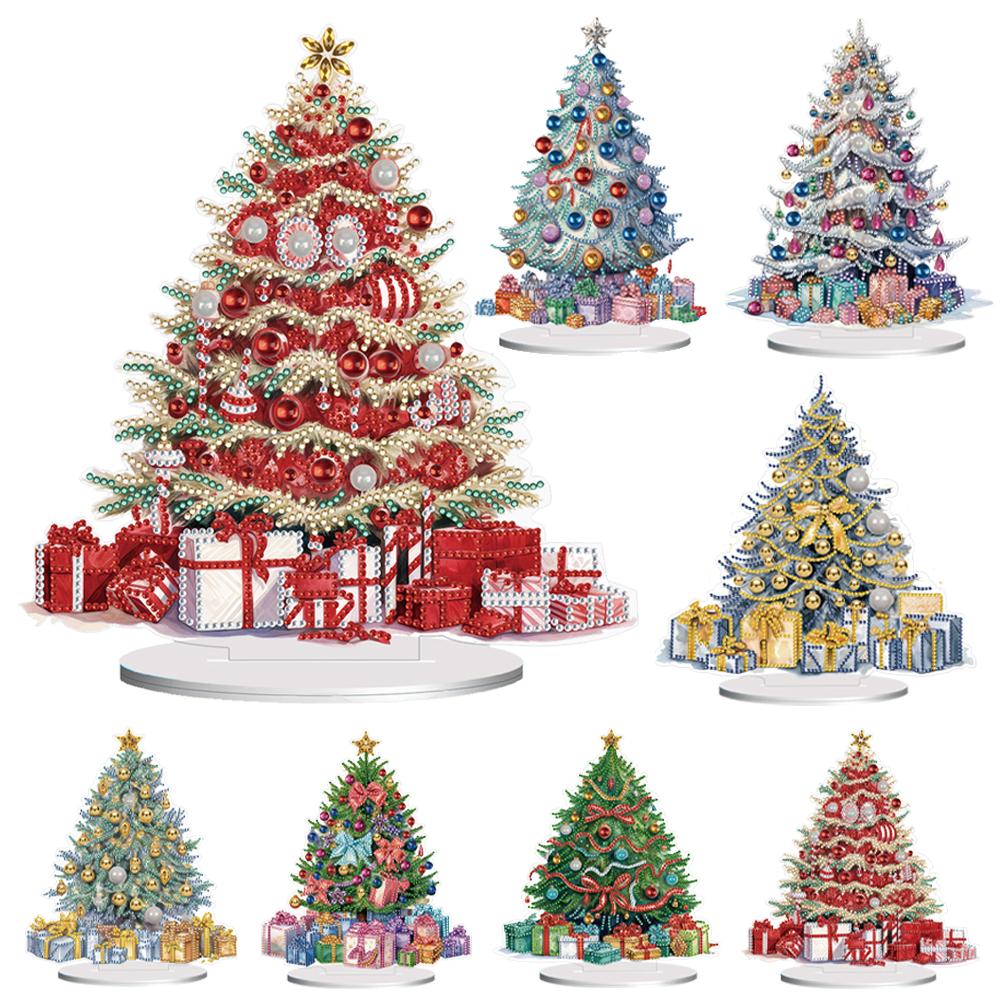 Christmas Tree Diamond Painting Ornament Special Shape Rhinestone Mosaic Diamond Embroidery Christmas Home Decoration Gifts