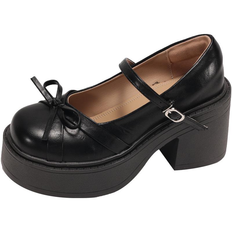 Fairy style French retro bow Mary Jane shoes female 2025 spring new small fragrant style gentle temperament high heels