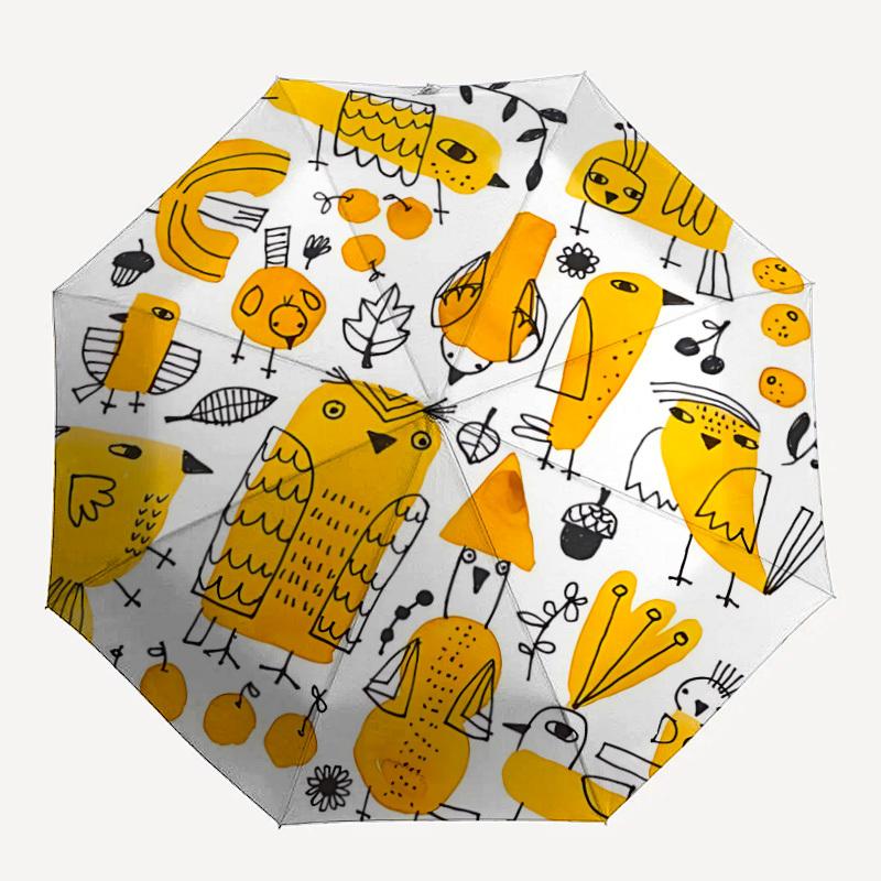 1pc Birds Nature Automatic Open/Close Umbrella Compact Folding Umbrella, All-Season Portable Umbrella for Women/Men F1124333