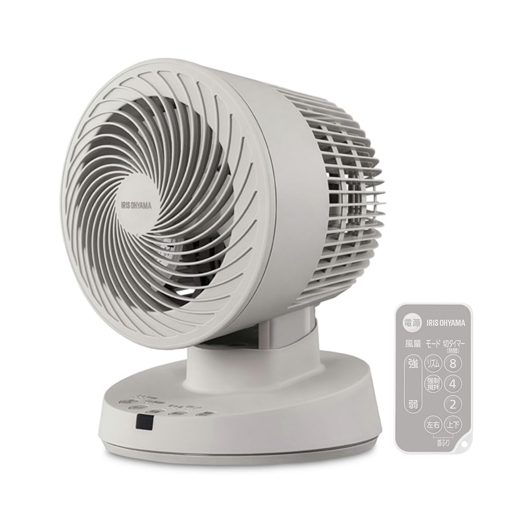 

Iris Ohyama Circulator 16 tatami Swings up and left and with remote Air Energy Power Powerful air Living Room Gray Fan, mats, down, right, control, сірий колір