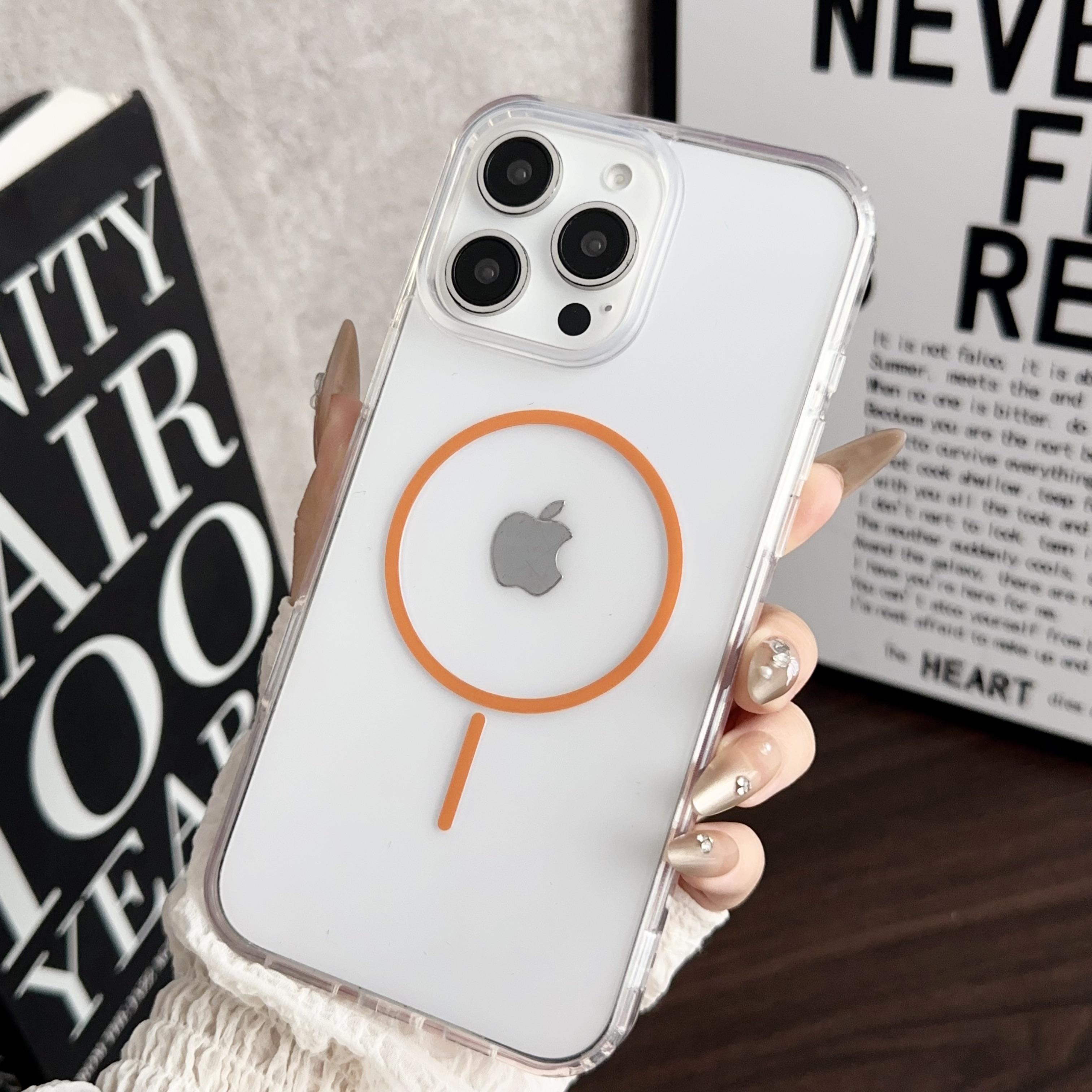 

Прозрачный чехол Magsafe Mag Safe для iPhone 16E 16 E 15 Pro Max 14 Plus 13 12 11 X XS XR SE 2022 2020 8 iPhone16 16Pro 16Plus 15Pro Чехол для телефона Аксессуары For iPhone 8 Plus оранжевый