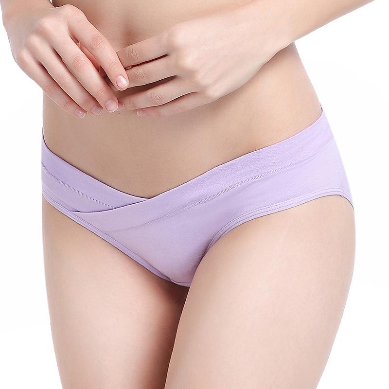 Low Waist Cotton Maternity Underwear for Mid to Late Pregnancy - Spring/Autumn, No-Dig Abdominal Support Triangle Panties