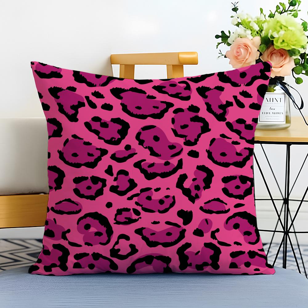 Pattern Trendy Leopard Print Texture Cushion Cover Washable Linen Pillowcase Soft For Sofa Bed Cozy Home Room Decor