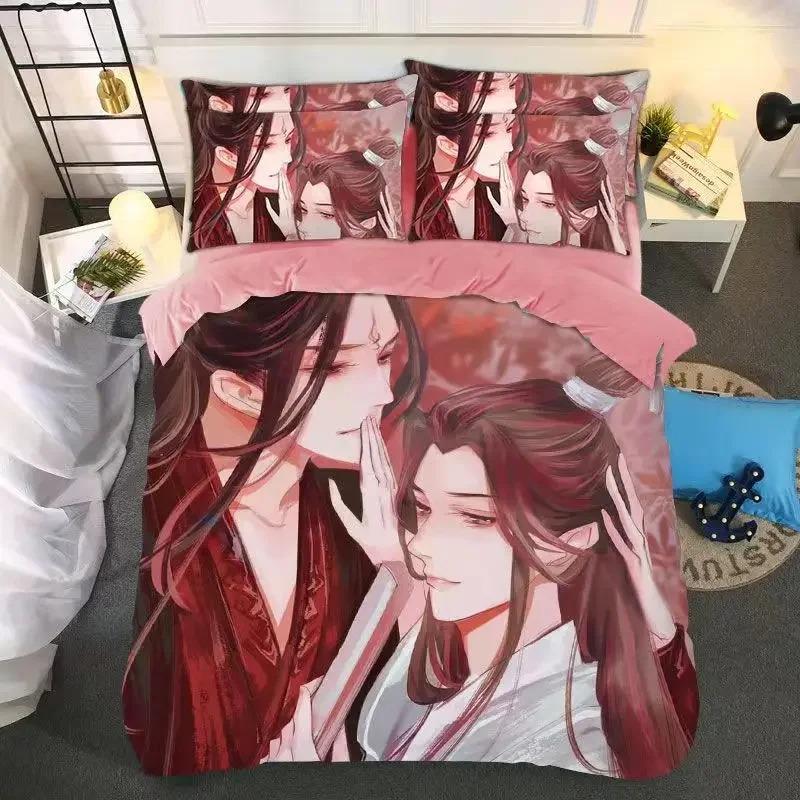 Heaven official’s blessing Duvet cover pillowcase All seasons oversize bed sheet three piece set Full Size Anime