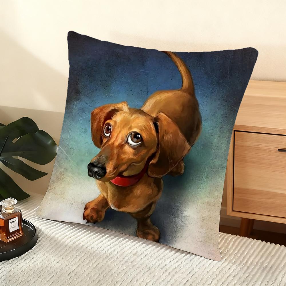 Catoon Starry Sky Dog Cushion Cover Soft Short Plush Pillow Cover Smooth Cozy Texture Aesthetic Cushion Case Home Decor