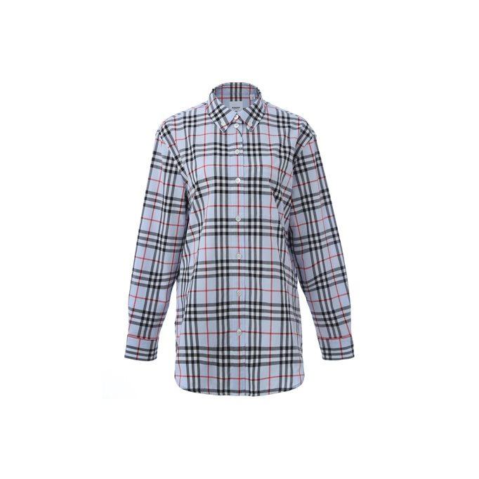 Burberry Shirt Women's Light Blue Gray 80118351