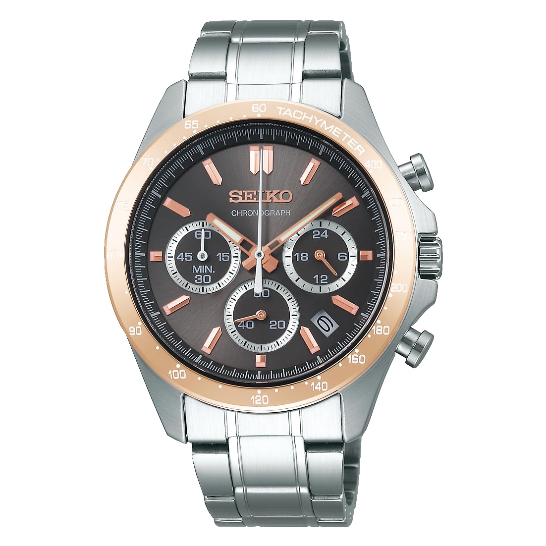 

Seiko Selection Men s Wristwatch, Quartz Chronograph (3 x Horizontal), Dial: Brown, 1 piece, Horizontal 3-prong chronograph 1 piece