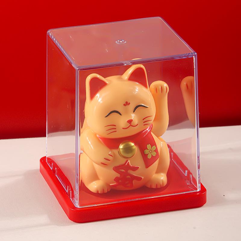 Solar Powered Waving Lucky Cat - Automatic Fortune Cat for Home, Desktop, or Car Decoration