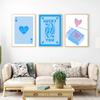 Retro Trendy Aesthetic Lucky You Blue Funny Wall Art Canvas Painting Nordic Posters Prints Wall Pictures For Living Room Decor