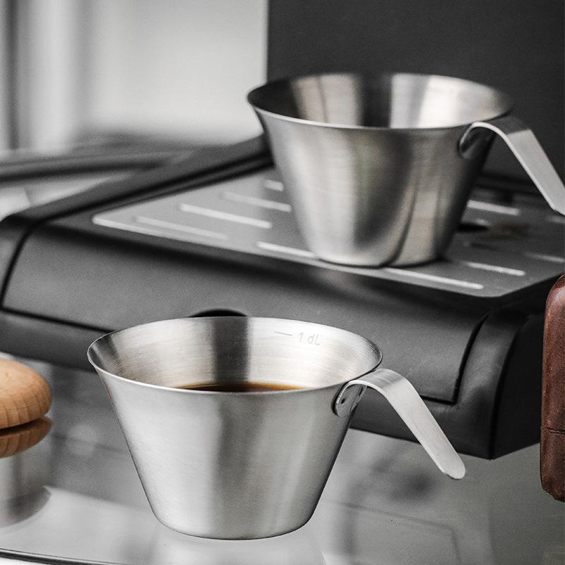 100ml Stainless Steel Measuring Cup Espresso Cups Small Coffee Milk Pitcher Jug Barista Espresso Shot Cup Measure Kitchen Tools