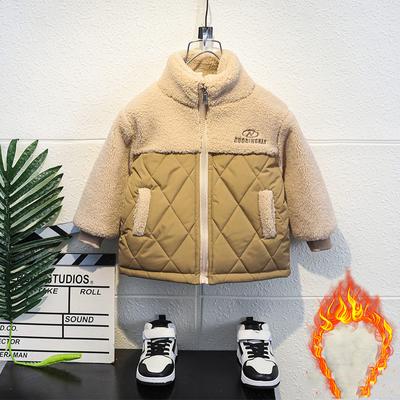 Boys Plush Jacket Cotton Jacket Baby Cotton Jacket Children's Autumn Winter Clothing Jacket
