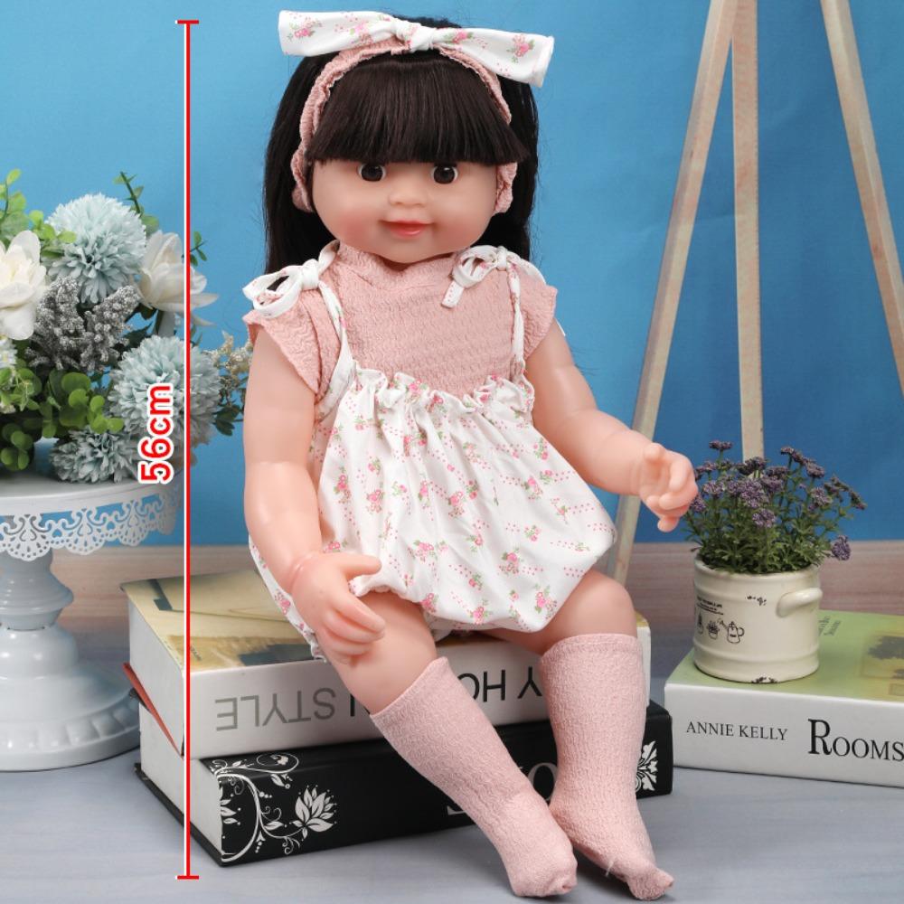 56Cm Reborn Simulation Barbie Gift Doll Baby Soft Gel Girl Toy Set Children's Doll