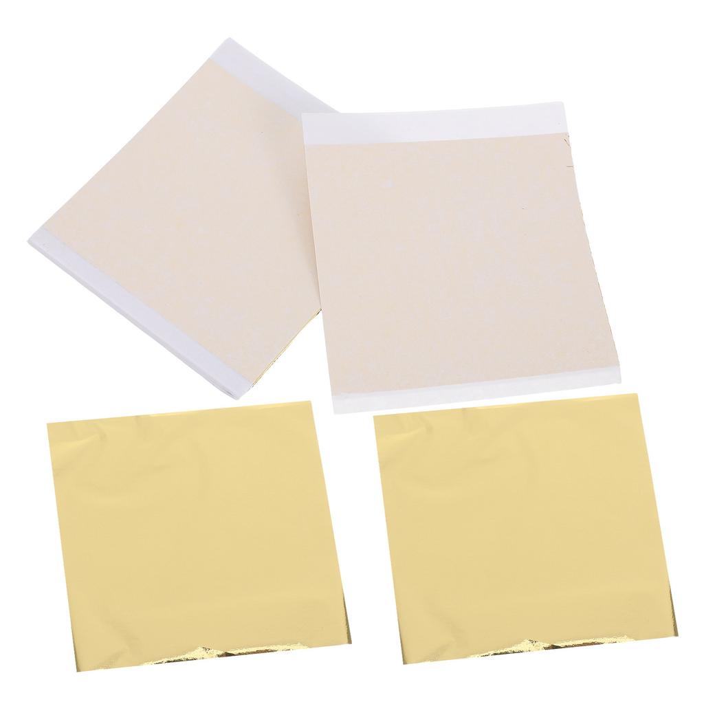 50Pcs 8x8.5cm Gold Leaf Sheets Foil Paper Imitation Shiny Craft Decoration for Art Projects Gilding Vases Ceramics Ornaments