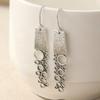 Vintage Silver Color Geometric Hollow Circle Pendant Earrings, Women's Personalized and Creative Holiday Accessory Gifts