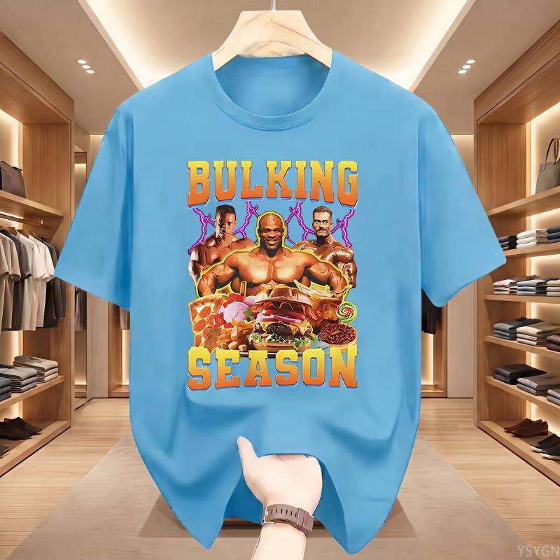 Bulking Season Kevin Levrone Funny Gym Meme T-Shirts Women Fashion Short Sleeve T-shirt Cotton Tees Streetwear Top