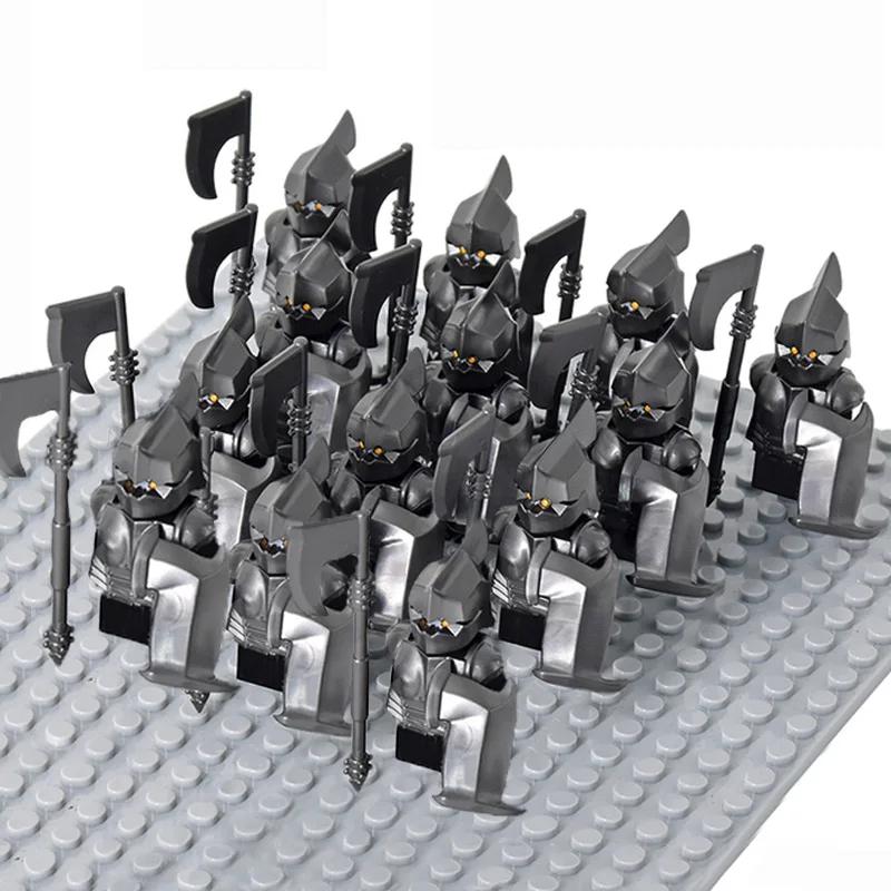 13Pcs Gondor Battle Spearman Body Gurad Infantry VS Roman Solider Eomer Rohan Warriorr Figures Blocks Set Toys for Kids