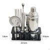 14 Pieces Stainless Steel Cocktail Shaker Set with Stand for Mixed Drink Dad White